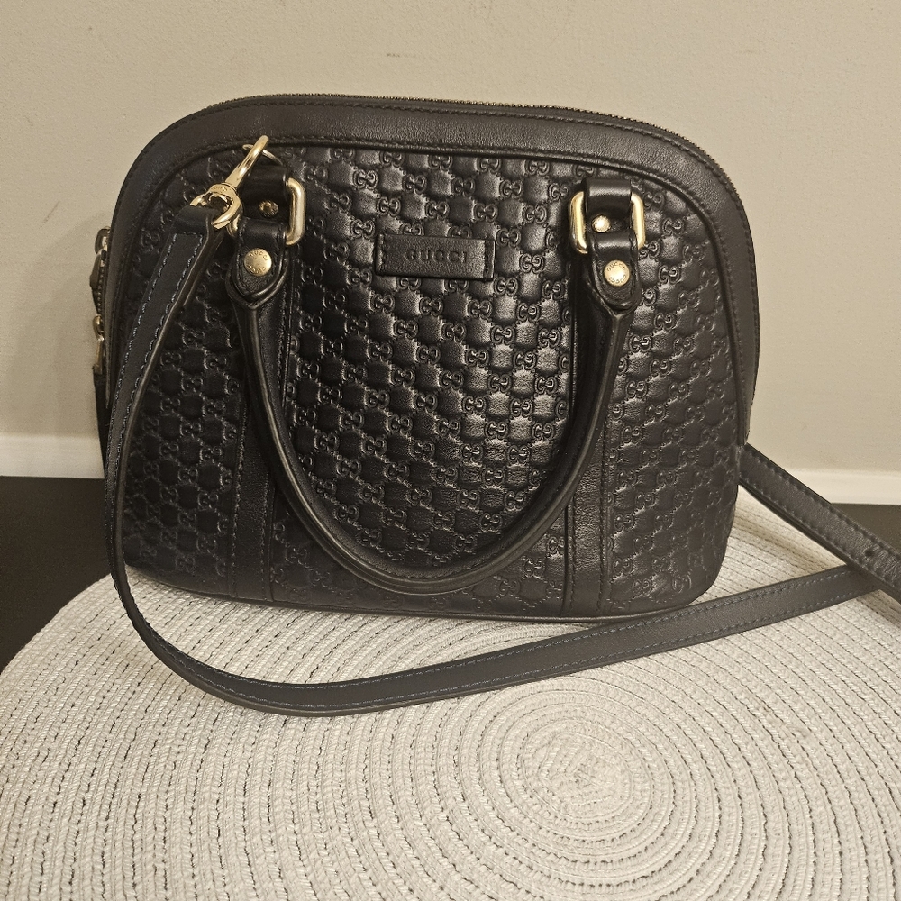 π Gucci Microguccissima Dome Satchel | Dark Navy Blueπ - Picture 11 of 16